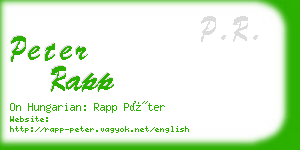 peter rapp business card